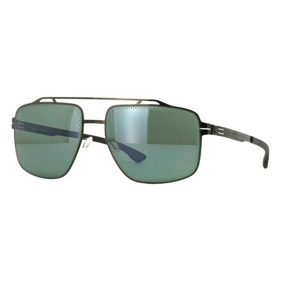 New IC! BERLIN gla00000000000000164 Grey Polarised Square MB 20 Gun Metal Sungla - Picture 1 of 4